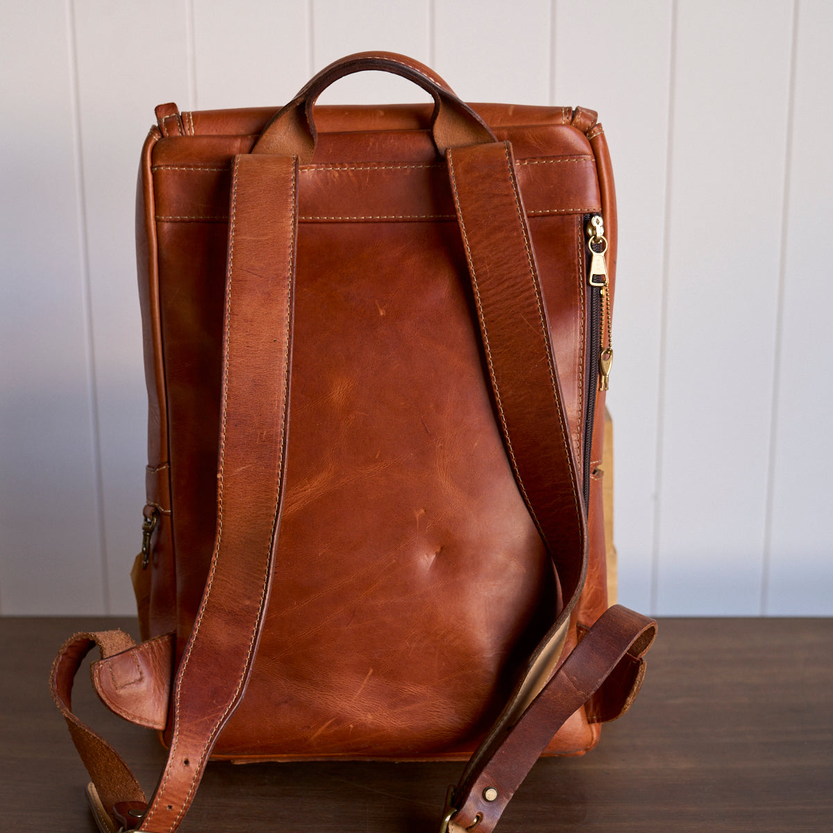 HORWEEN DUBLIN CHESNUT TOP ZIP BACKPACK (#0058)| Production Sample